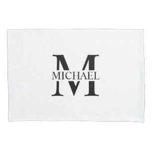 White Personalised Monogram and Name Pillowcase