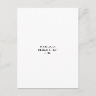 White Personalised – Your Logo & Text Here Announcement Postcard