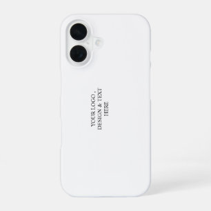 White Personalised – Your Logo & Text Here iPhone 16 Case