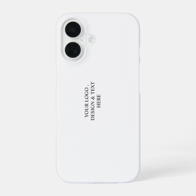 White Personalised – Your Logo & Text Here iPhone 16 Case (Back)