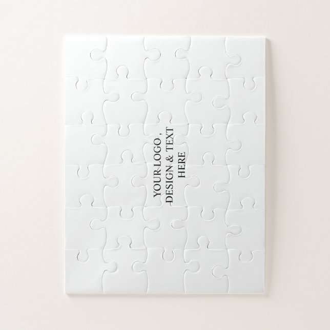 White Personalised – Your Logo & Text Here  Jigsaw Puzzle (Vertical)