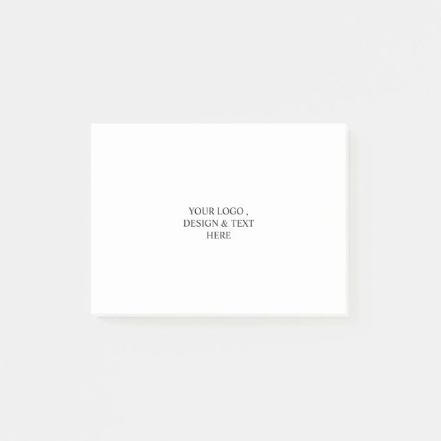 White Personalised – Your Logo & Text Here  Post-it Notes (Front)