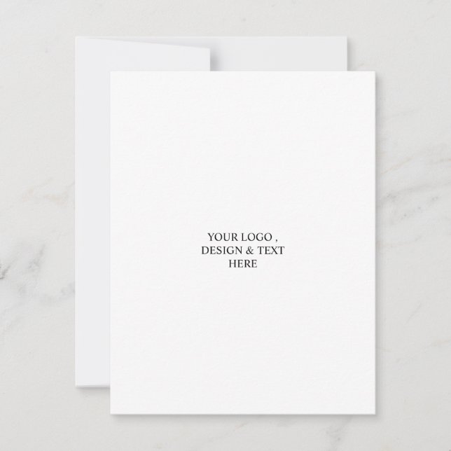 White Personalised – Your Logo & Text Here  RSVP Card (Front)