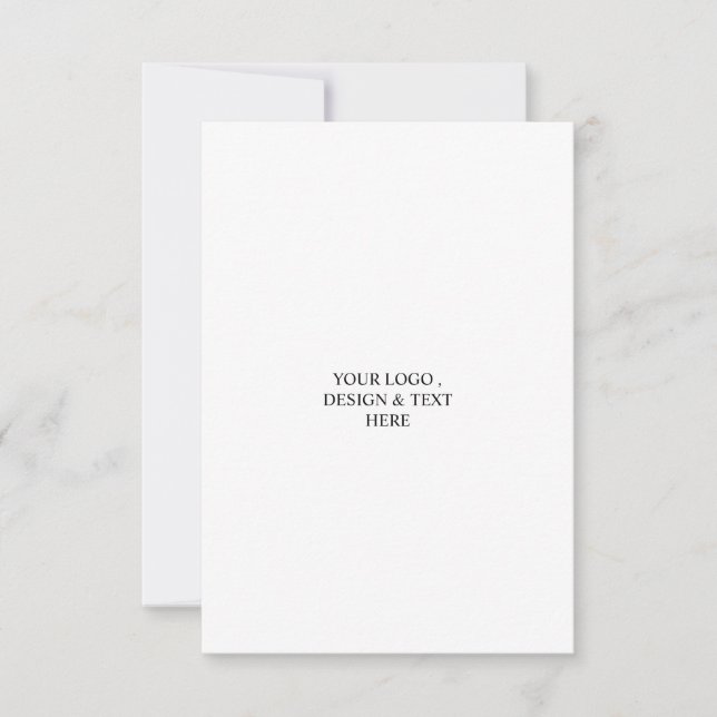 White Personalised – Your Logo & Text Here  RSVP Card (Front)