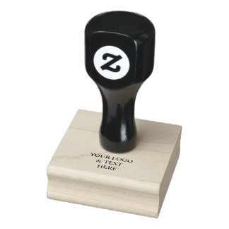 White Personalised – Your Logo & Text Here Rubber Stamp