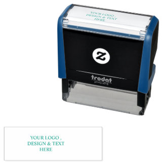 White Personalised – Your Logo & Text Here Self-inking Stamp