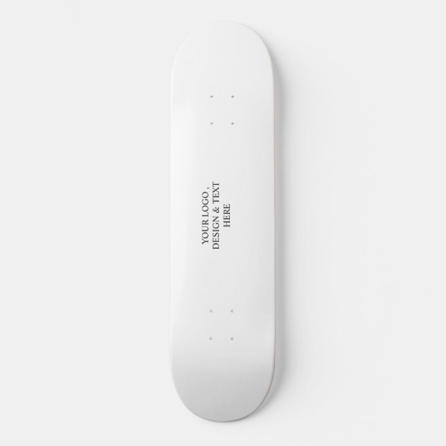 White Personalised – Your Logo & Text Here Skateboard (Front)