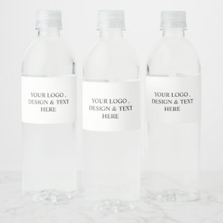 White Personalised – Your Logo & Text Here Water Bottle Label