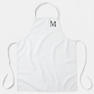 White Personalized Monogram and Name Apron