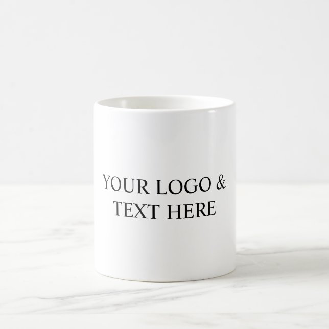 White Personalized – Your Logo & Text Here Coffee Mug (Center)