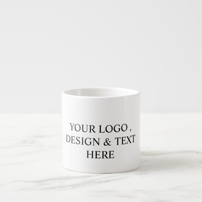 White Personalized – Your Logo & Text Here Espresso Cup (Front)