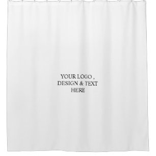 White Personalized – Your Logo & Text Here Shower Curtain