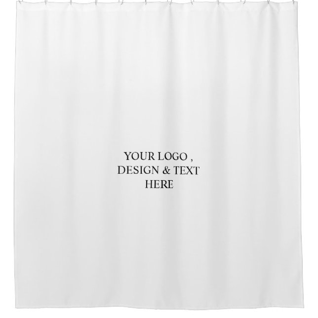 White Personalized – Your Logo & Text Here Shower Curtain (Front)