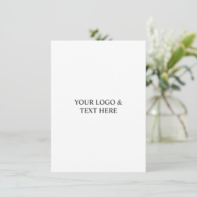 White Personalized – Your Logo & Text Here Thank You Card (Standing Front)