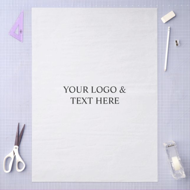 White Personalized – Your Logo & Text Here Tissue Paper (Craft)