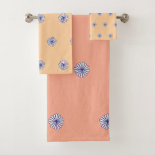 White Petals Peach Combo Gift Home Decor Bath Towel Set
