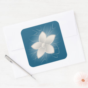 White Petals Square Sticker