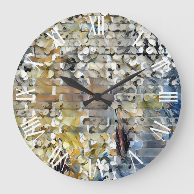 White Petals Wall Art Dream Large Clock (Front)
