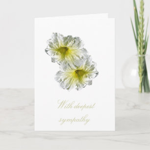 White Petunia Sympathy Card
