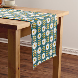 White Petunias Long Table Runner