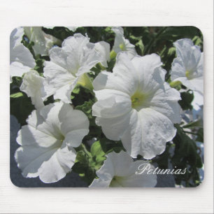 White Petunias Mouse Pad