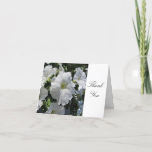 White Petunias Thank You Card