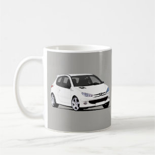 White Peugeot 206 GTi x 2 images Coffee Mug