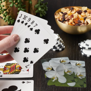White Phalaenopsis Orchids Floral Playing Cards