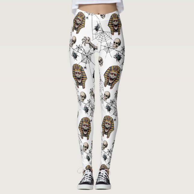 🤍 White Pharaoh Mummy Halloween Tee 🎃👑 Leggings