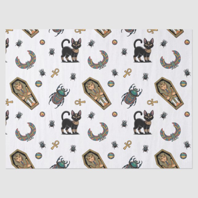 🤍 White Pharaoh Mummy Tissue Paper 🎃👑 (Front)