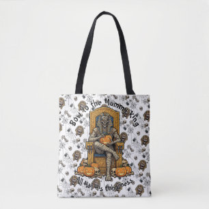 🤍 White Pharaoh Mummy Tote Bag 👑🎃