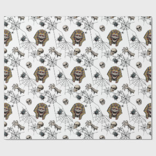 🤍 White Pharaoh Mummy Wrapping Paper 🎃👑