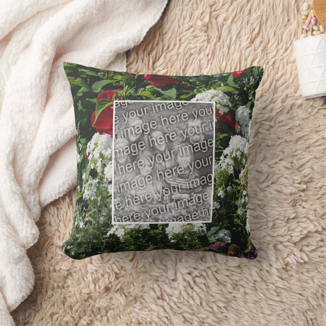 White Phlox Flower Garden Add Your Photo Cushion (Blanket)