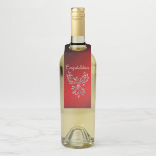 White Phoenix Rises Red n Black Ashes Congrats Bottle Tag