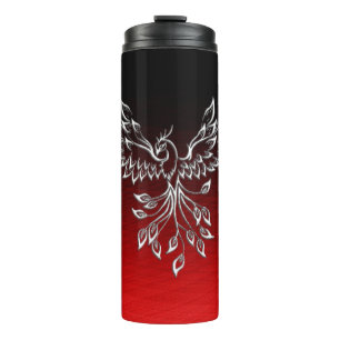 White Phoenix Rises Red n Black Ashes Thermal Tumbler