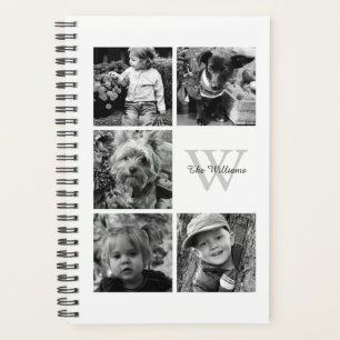 White Photo Collage and Monogram Planner