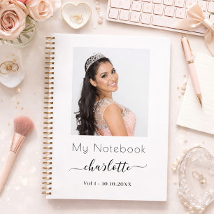 White photo script notebook