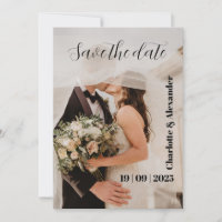 White Photographic Save the Date Virtual Invitatio
