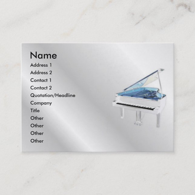 White Piano Profile Card (Front)