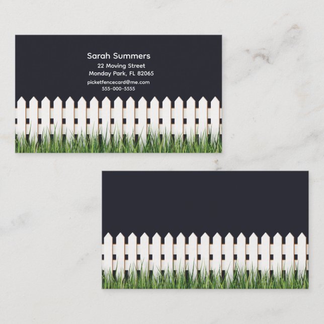 White picket fence address card (Front/Back)