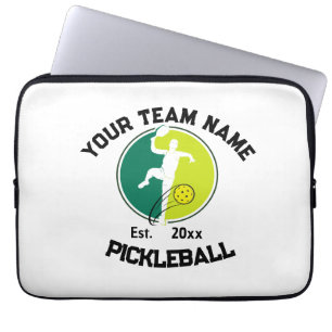 White Pickleball Club Team Player Pickler Custom Laptop Sleeve
