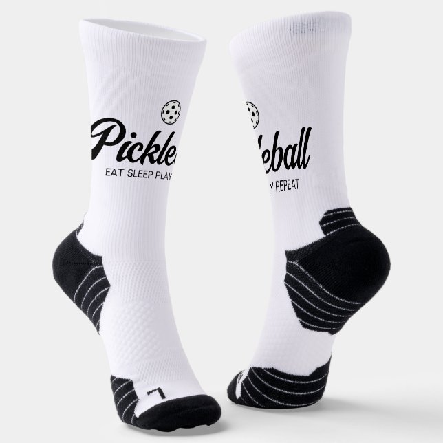 White pickleball high performance sport socks (Angled)