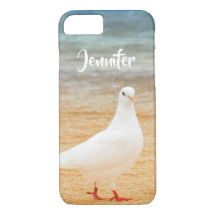 White Pigeon Bird Personalised Name iPhone 8/7 Case