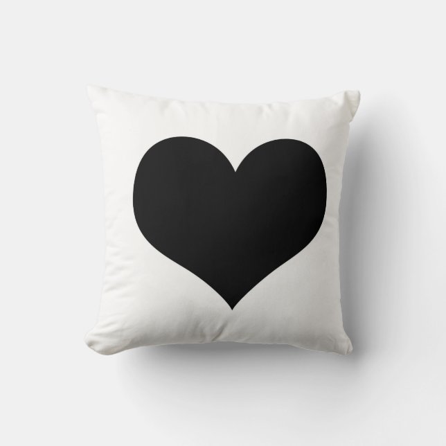 White Pillow  black heart (Front)