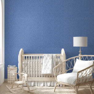 White Pin Dots On Blue Wallpaper