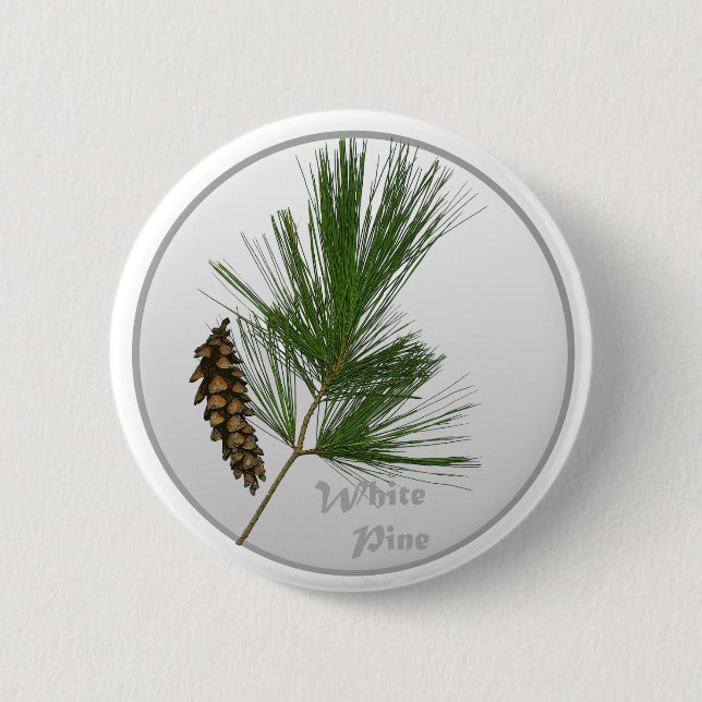 White Pine Tree 6 Cm Round Badge (Front)