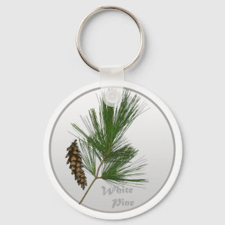 White Pine Tree Key Ring