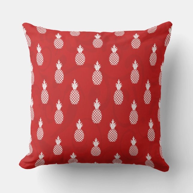 White Pineapple Pattern Stylish and Fun Cushion (Front)