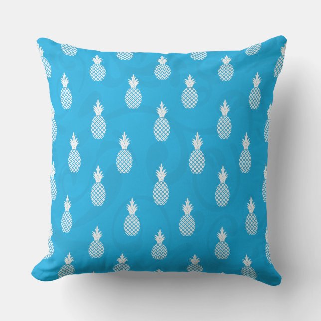 White Pineapple Pattern Stylish and Fun Cushion (Front)