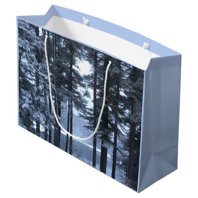 White Pines in Blue Light --- Large Gift Bag (Back Angled)